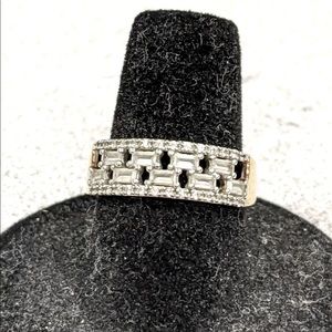 White sapphire Gold over Sterling ring Size 7